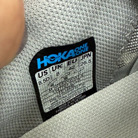 Hoka One One Speedgoat 6 Gray Trail Running Sneakers Shoes 1147791 Mens sz 8.5 D - Picture 5 of 10